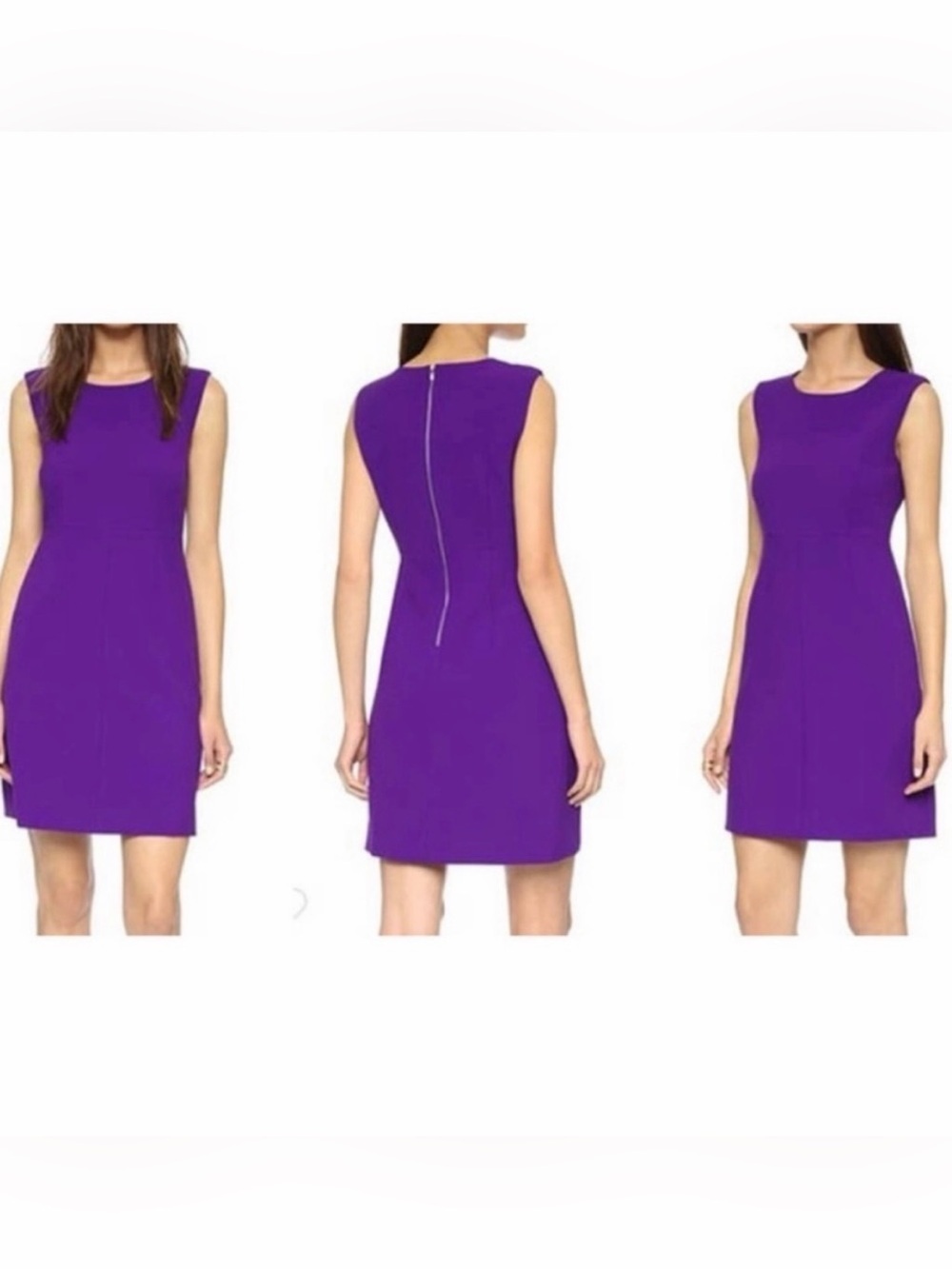 Diane Von Furstenberg Carrie Purple Sleeveless Sheath A-Line Mini Dress Size 6